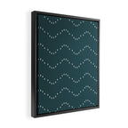 Minimal Boho Striped Teal Framed Canvas Print Gallery Image 2