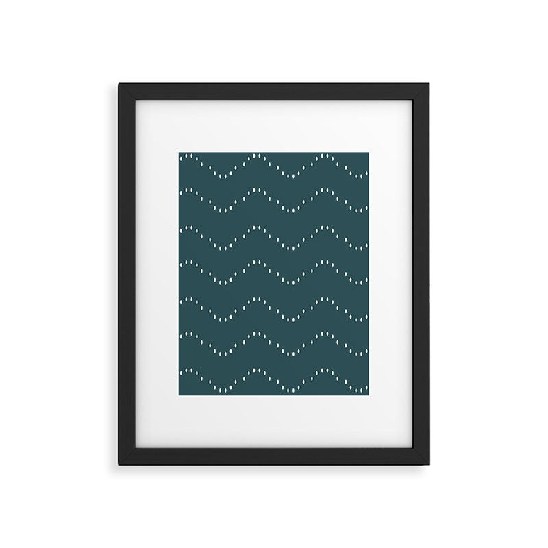 Minimal Boho Striped Teal Framed Art Print Gallery Image 6