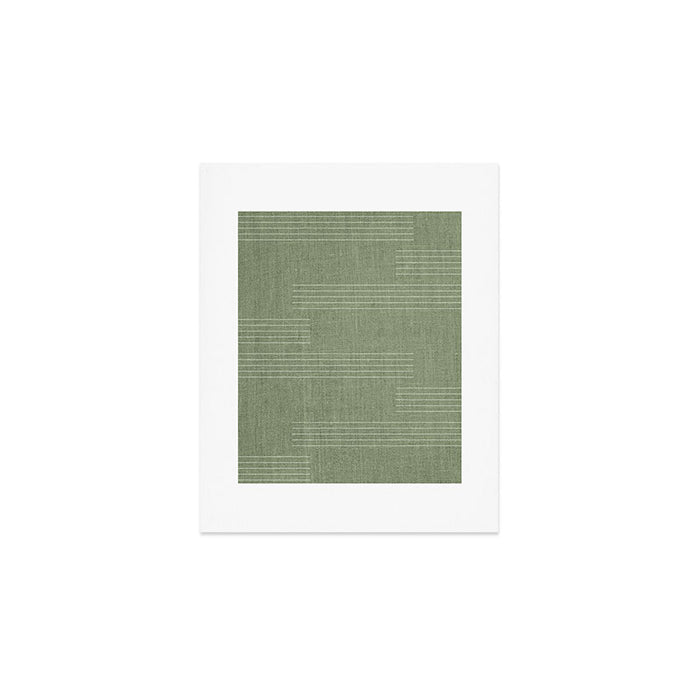 Minimal, Fine Stripe, Pattern, in Green Art Print Gallery Image 1