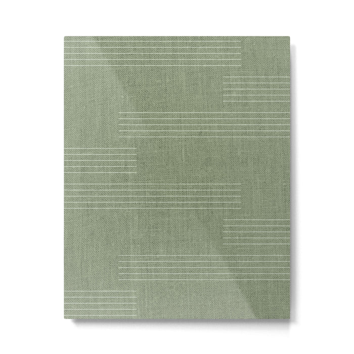 Minimal, Fine Stripe, Pattern, in Green Metal Print Gallery Image 1