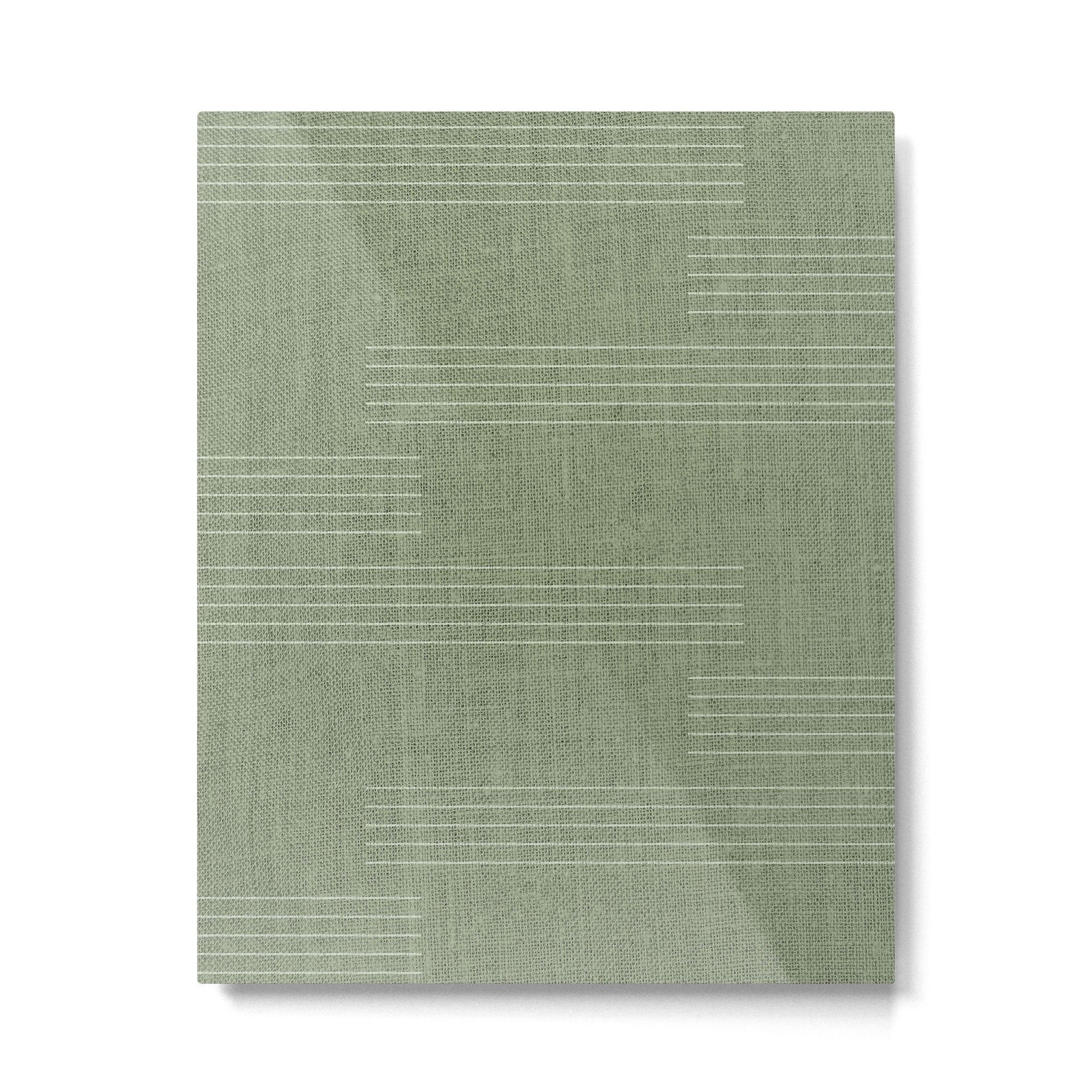 Minimal, Fine Stripe, Pattern, in Green Metal Print Gallery Image 6