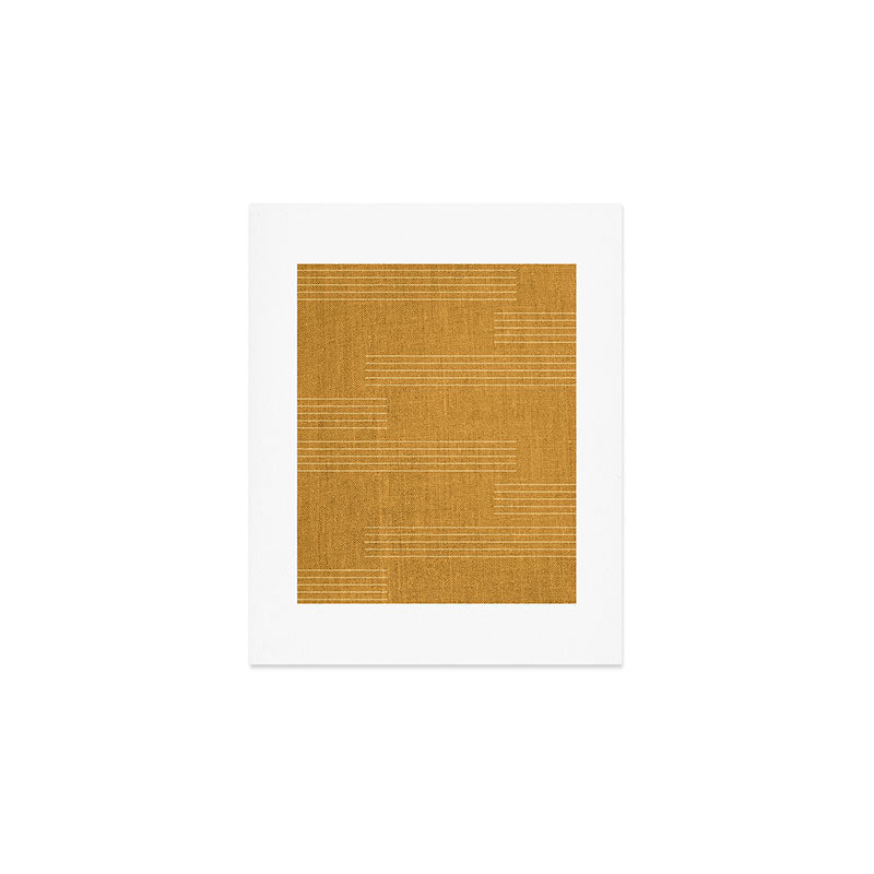 Minimal, Fine Stripe, Pattern, in Yellow Art Print Gallery Image 1