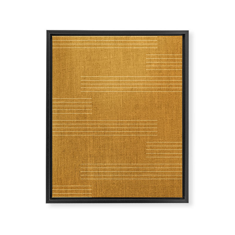Minimal, Fine Stripe, Pattern, in Yellow Framed Canvas Print Gallery Image 8