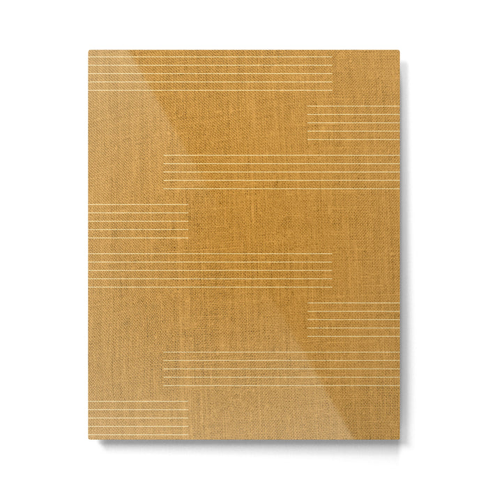 Minimal, Fine Stripe, Pattern, in Yellow Metal Print Gallery Image 1