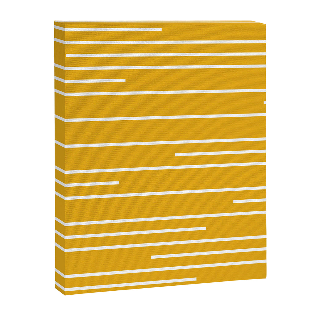 Minimal, Geometric Stripes Pattern in Yellow Canvas Print Gallery Image 8
