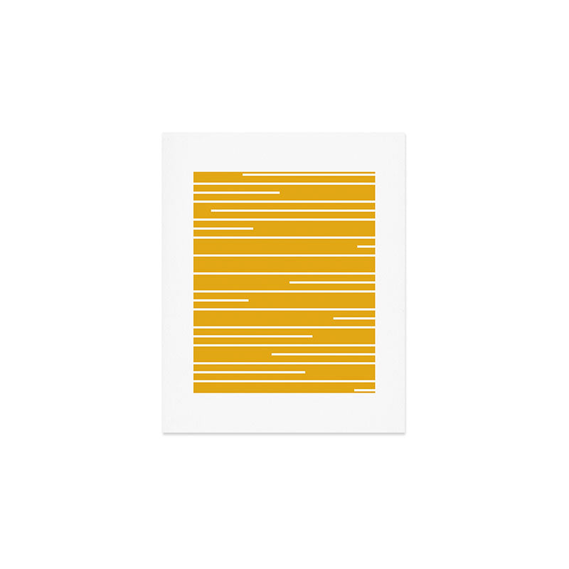 Minimal, Geometric Stripes Pattern in Yellow Art Print Gallery Image 1