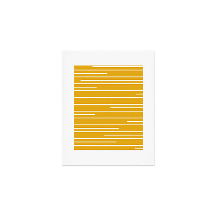 Minimal, Geometric Stripes Pattern in Yellow Art Print Gallery Image 1