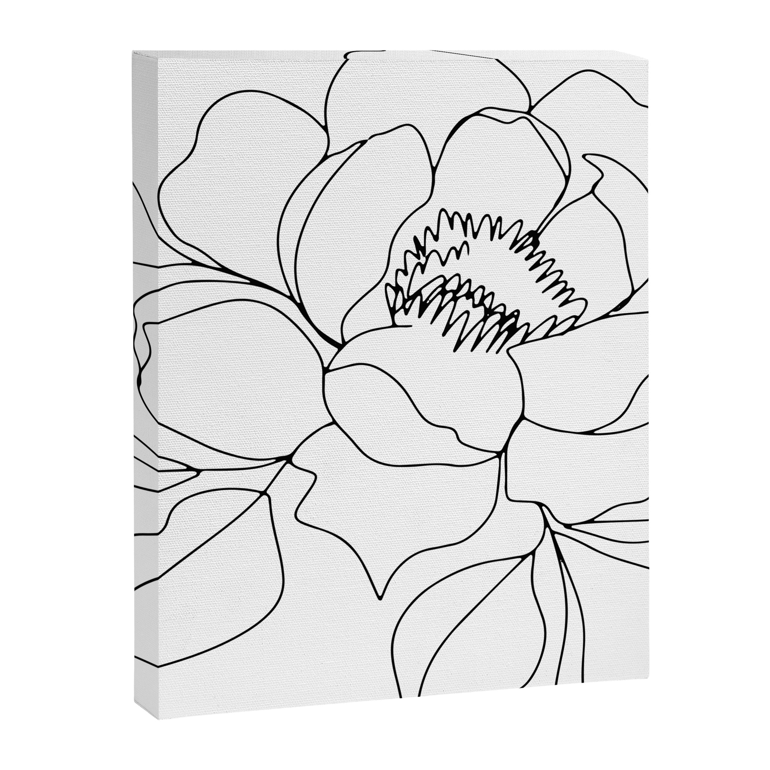 Minimal, Line Art, Floral Prints, Drawing Canvas Print Gallery Image 8