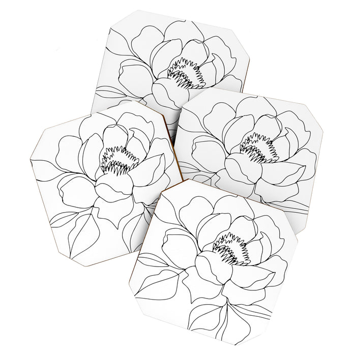 Minimal, Line Art, Floral Prints, Drawing Coaster Gallery Image 1