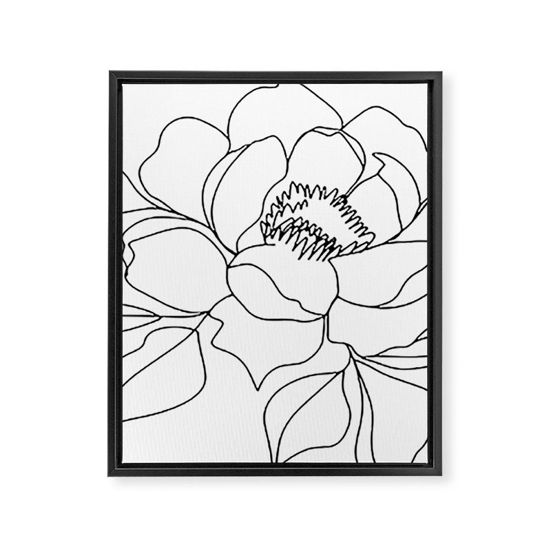 Minimal, Line Art, Floral Prints, Drawing Framed Canvas Print Gallery Image 8