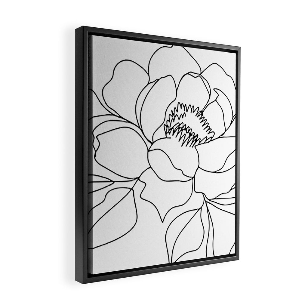 Minimal, Line Art, Floral Prints, Drawing Framed Canvas Print Gallery Image 2