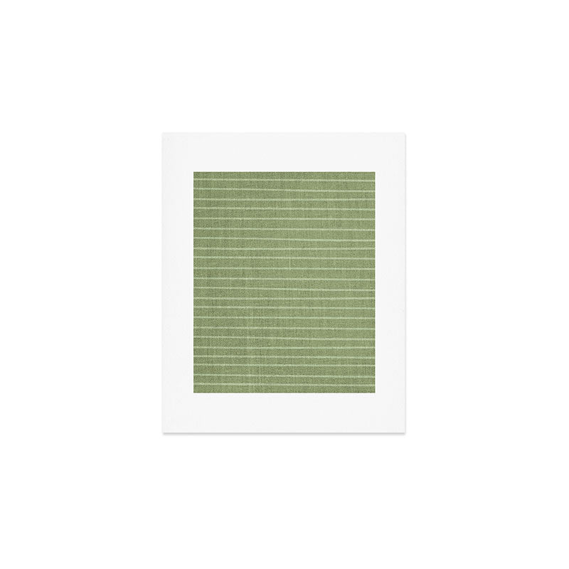 Minimal, Line Art, Stripes, Sage Green Art Print Gallery Image 1
