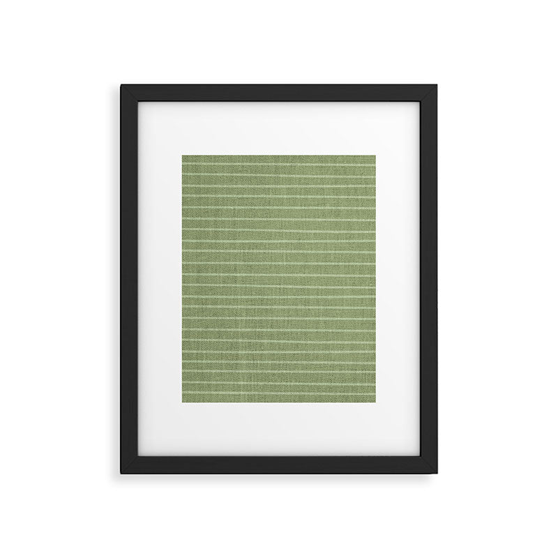 Minimal, Line Art, Stripes, Sage Green Framed Art Print Gallery Image 6