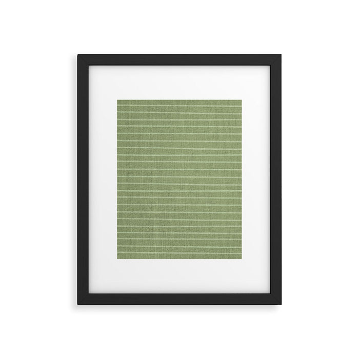 Minimal, Line Art, Stripes, Sage Green Framed Art Print Gallery Image 1