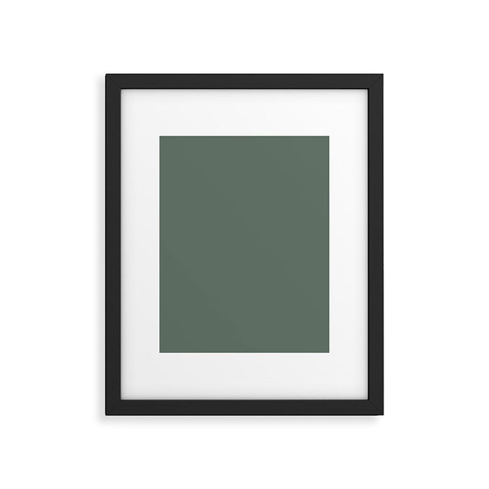Minimal, Solid Color, Dark Sage Green Framed Art Print Gallery Image 1