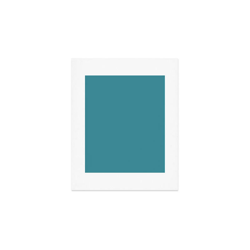 Minimal, Solid Color, Vivid Teal Art Print Gallery Image 1