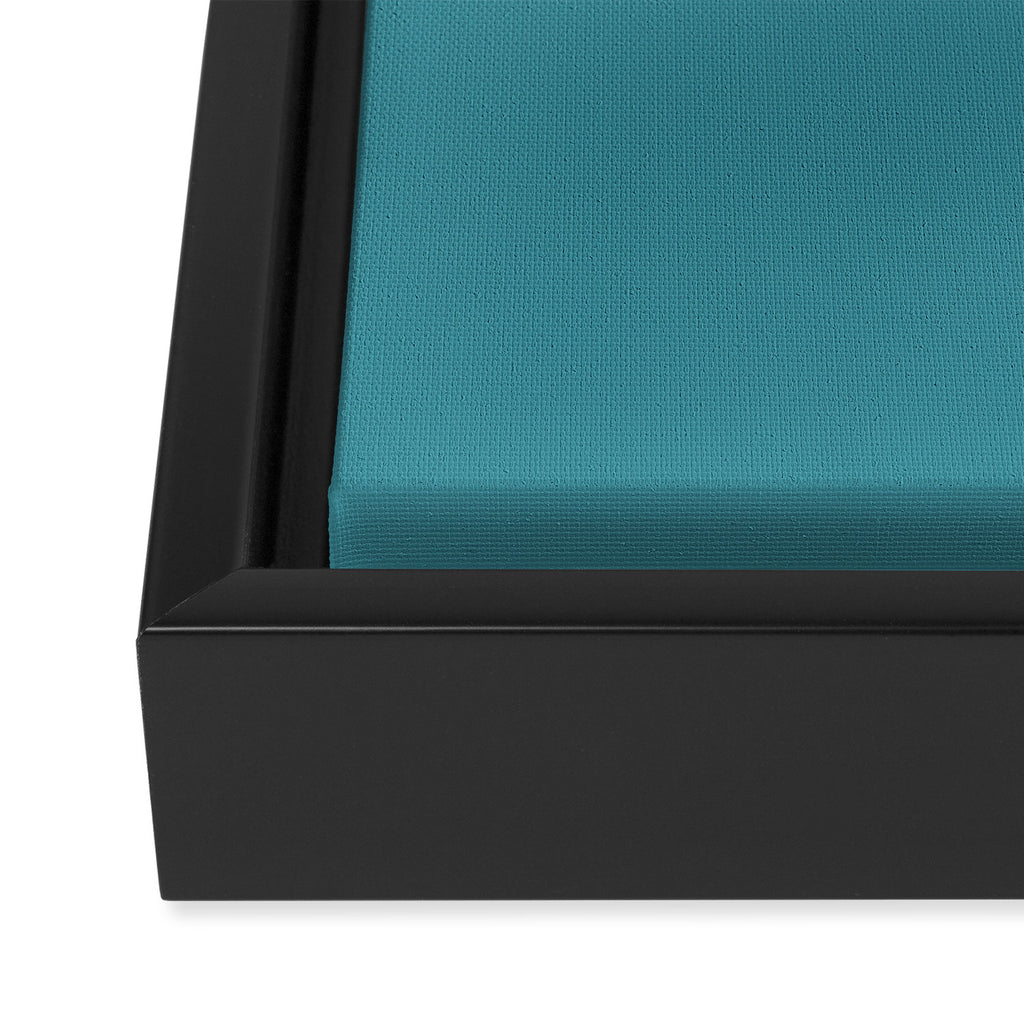 Minimal, Solid Color, Vivid Teal Framed Canvas Print Gallery Image 3