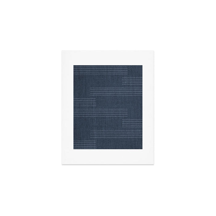 Minimal Striped Pattern, Navy Blue Art Print Gallery Image 1