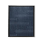 Minimal Striped Pattern, Navy Blue Framed Canvas Print Gallery Image 8