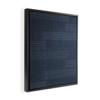 Minimal Striped Pattern, Navy Blue Framed Canvas Print Gallery Image 2