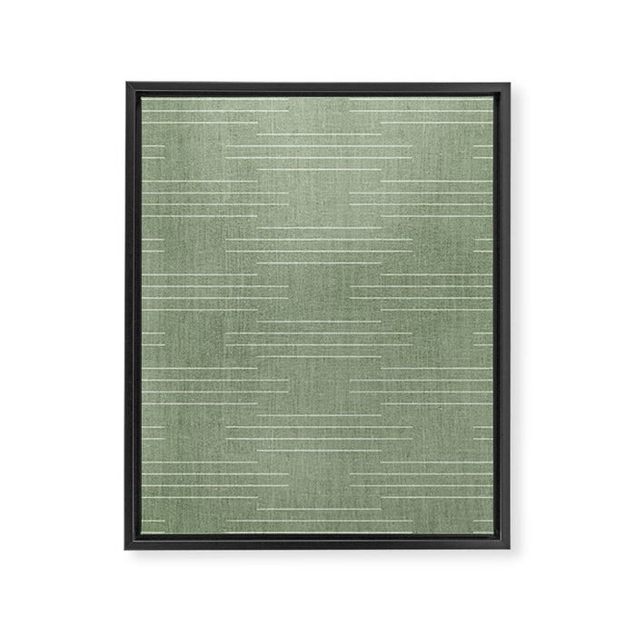 Minimalist, Boho, Line Art in Sage Green Framed Canvas Print Gallery Image 1