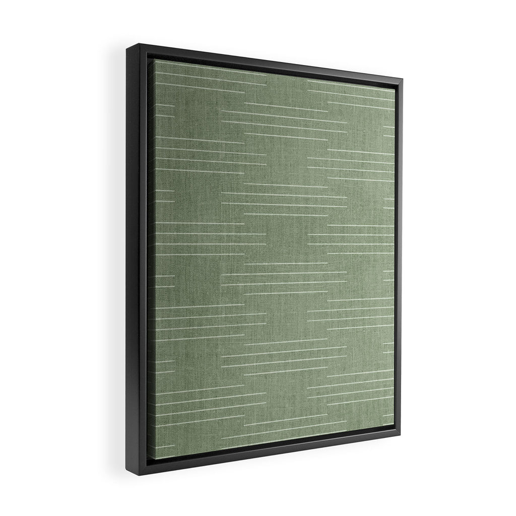 Minimalist, Boho, Line Art in Sage Green Framed Canvas Print Gallery Image 2