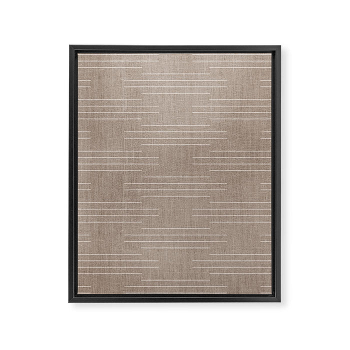 Minimalist, Boho, Line Art in Stone Beige Framed Canvas Print Gallery Image 1