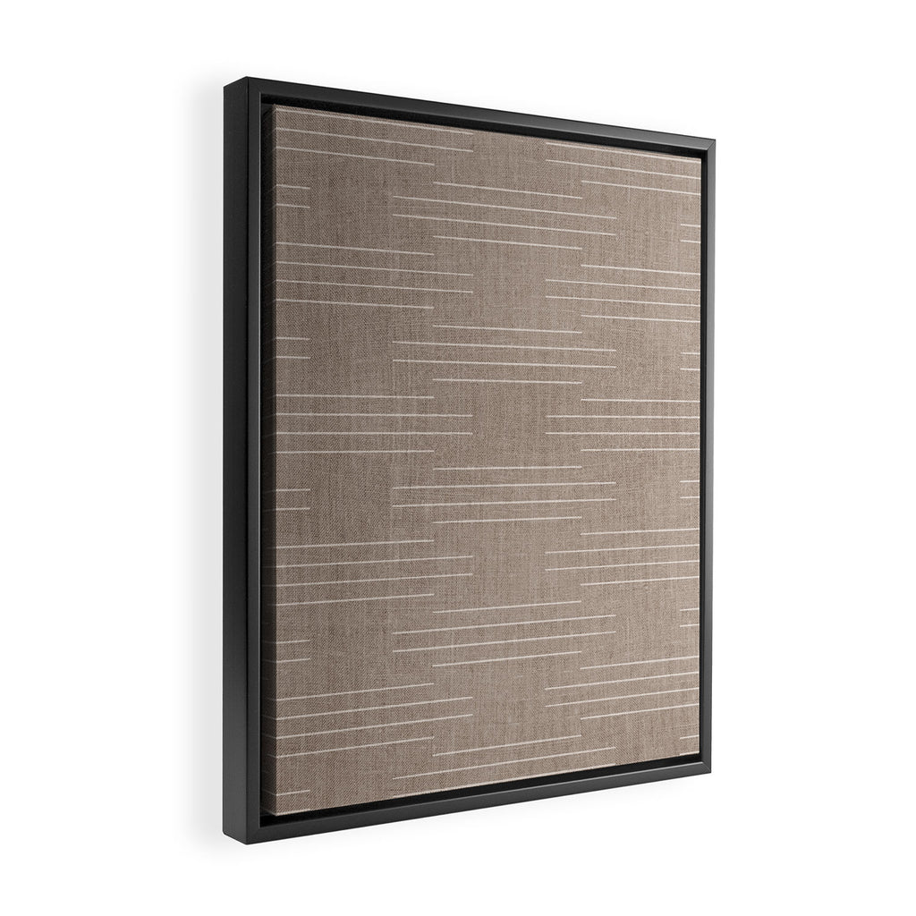 Minimalist, Boho, Line Art in Stone Beige Framed Canvas Print Gallery Image 2