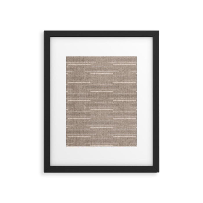Minimalist, Boho, Line Art in Stone Beige Framed Art Print Gallery Image 1