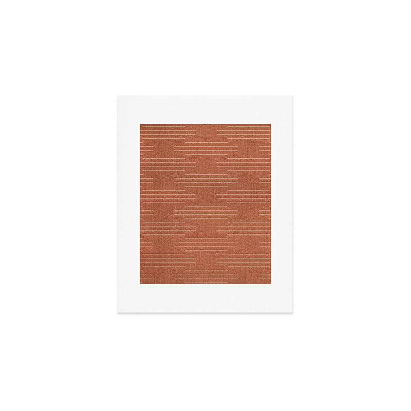 Minimalist, Boho, Line Art in Terracotta Art Print Gallery Image 1