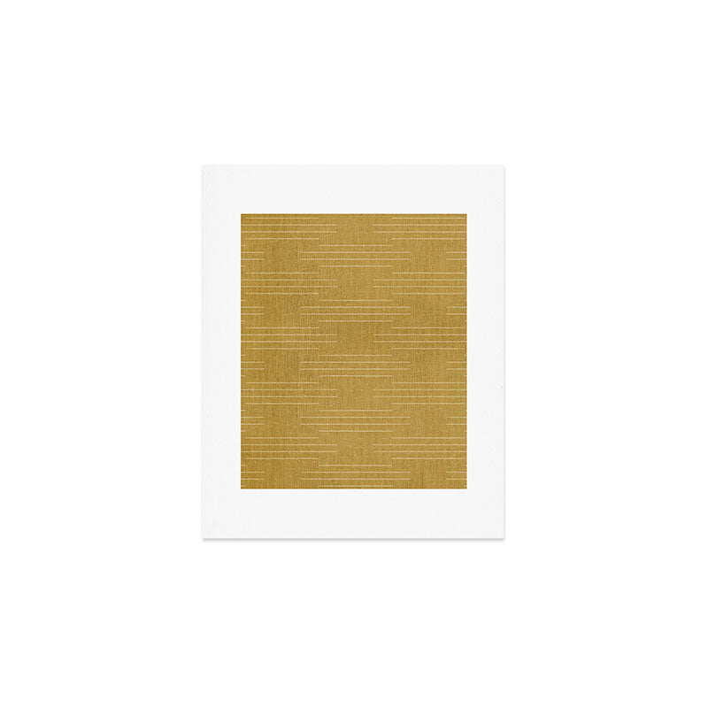 Minimalist, Boho, Line Art in Yellow Art Print Gallery Image 1