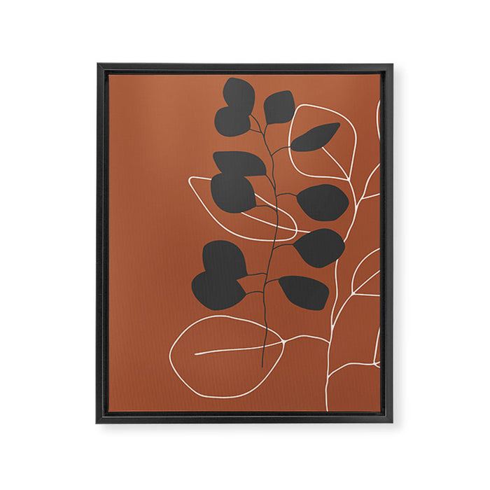 Minimalist Leaf Floral Framed Canvas Print Gallery Image 1