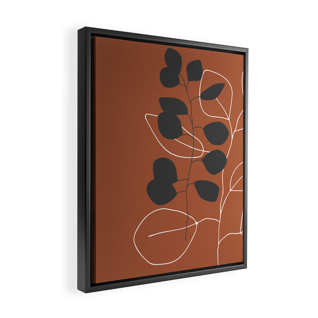 Minimalist Leaf Floral Framed Canvas Print Gallery Image 2
