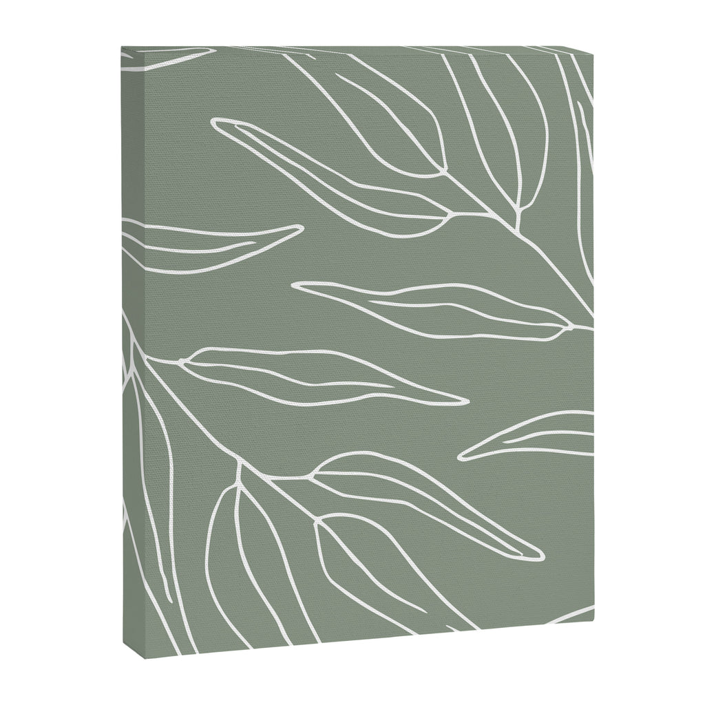 Minimalist, Leaves, Green, Boho Wall Art Canvas Print Gallery Image 8