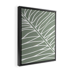 Minimalist, Tropical Leaf, Green, Boho Wall Art Framed Canvas Print Gallery Image 2