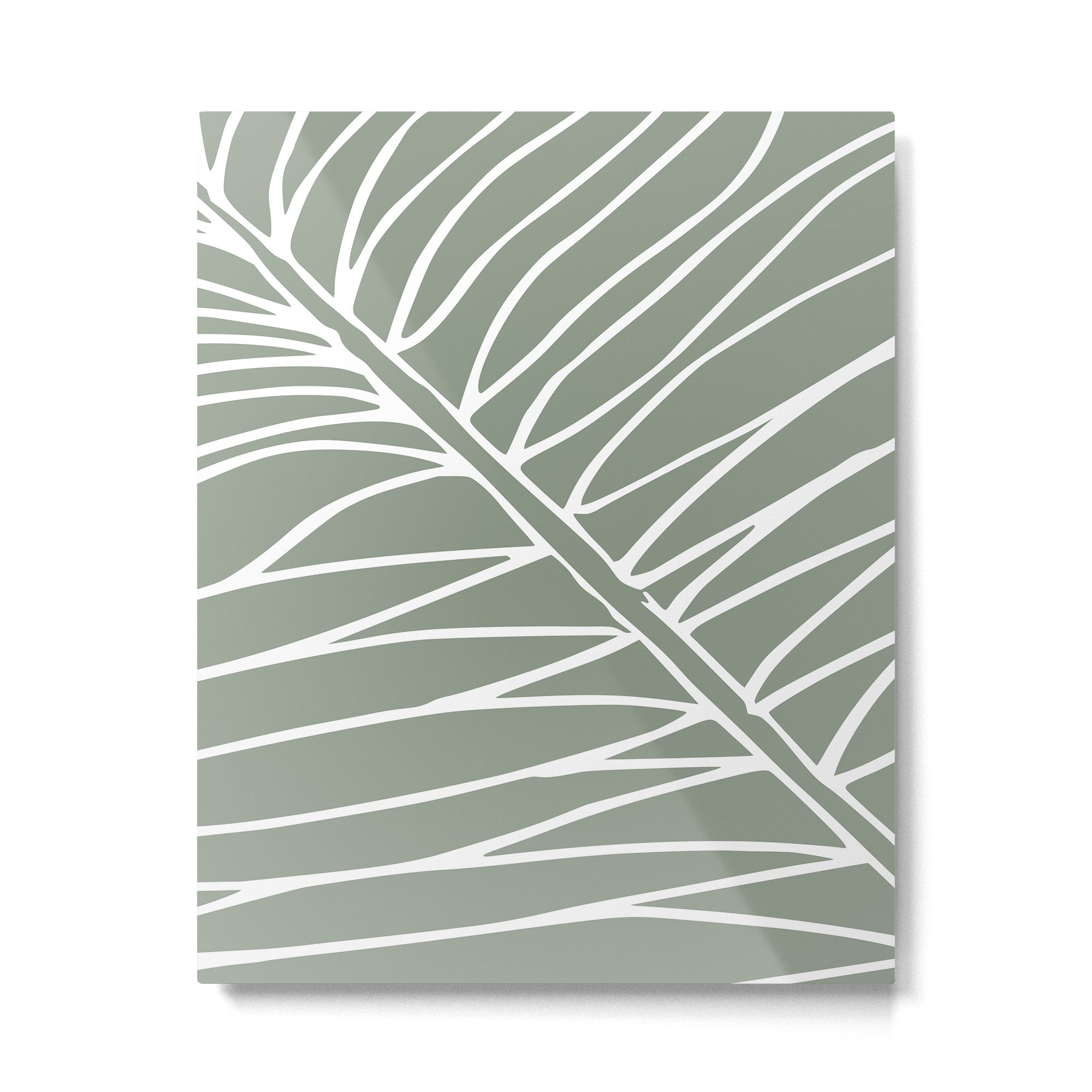 Minimalist, Tropical Leaf, Green, Boho Wall Art Metal Print Gallery Image 6