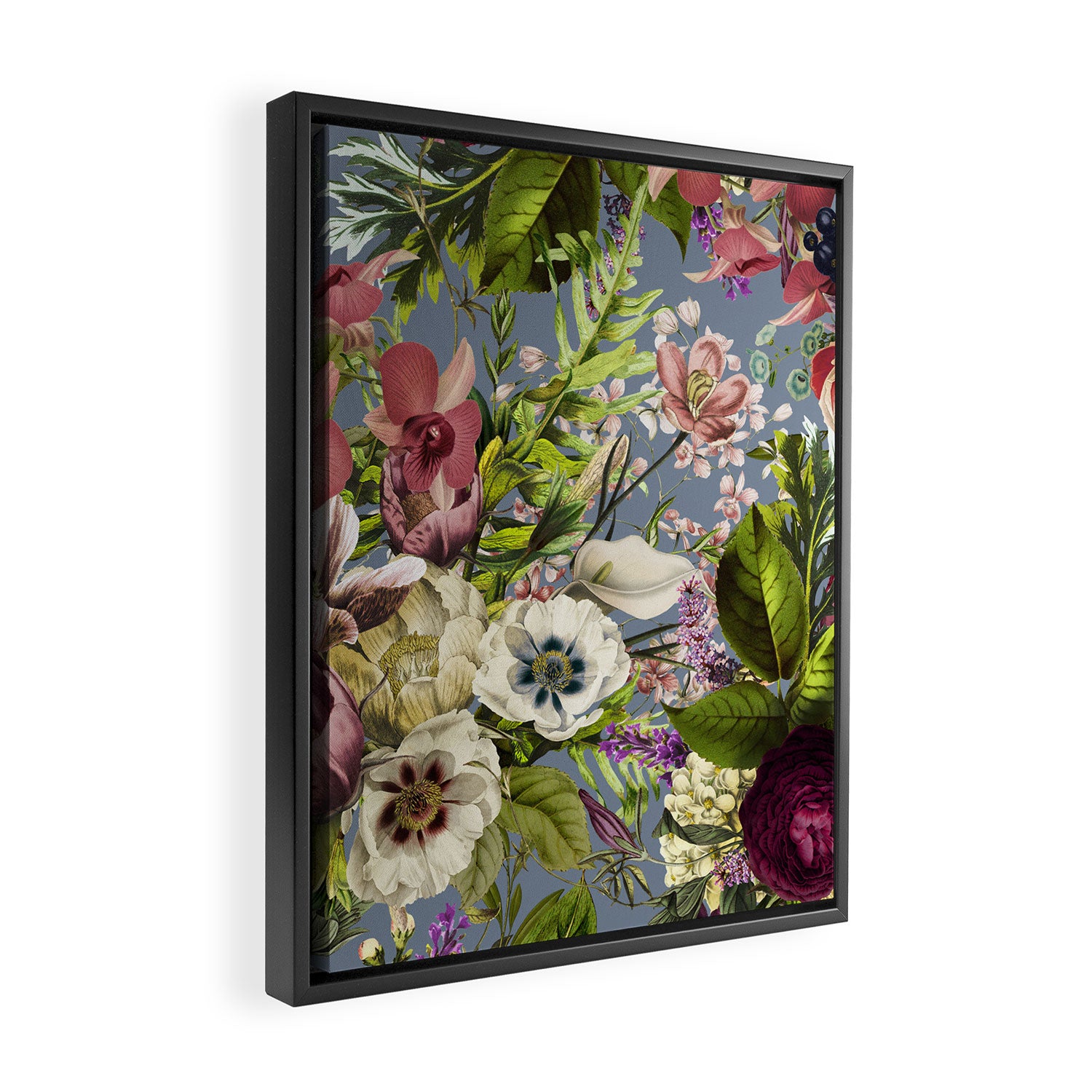 Modena Vintage Florals Framed Canvas Print Gallery Image 2
