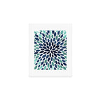 Modern, Blue and Green, Floral Bloom, Botanical Pattern Art Print Gallery Image 1