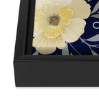 Modern, Boho, Floral Prints, Blue and Yellow Framed Canvas Print Gallery Image 3