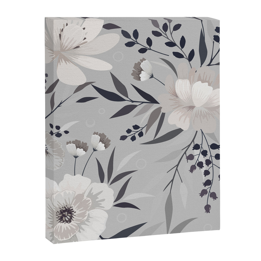 Modern, Boho, Floral Prints, Gray and White Canvas Print Gallery Image 8