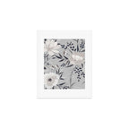 Modern, Boho, Floral Prints, Gray and White Art Print Gallery Image 1