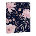 Modern, Boho, Floral Prints, Navy and Pink Canvas Print Gallery Image 8