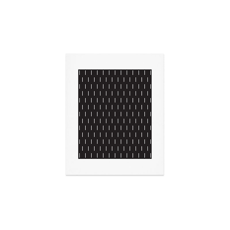 Modern Boho Minimal Pattern, Black and White Art Print Gallery Image 1