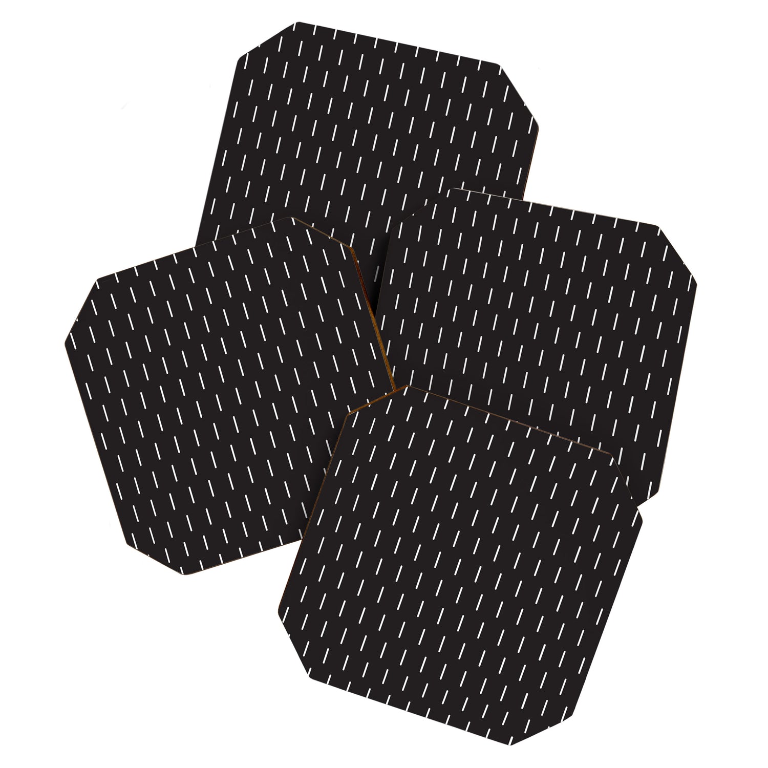 Modern Boho Minimal Pattern, Black and White Coaster Gallery Image 1
