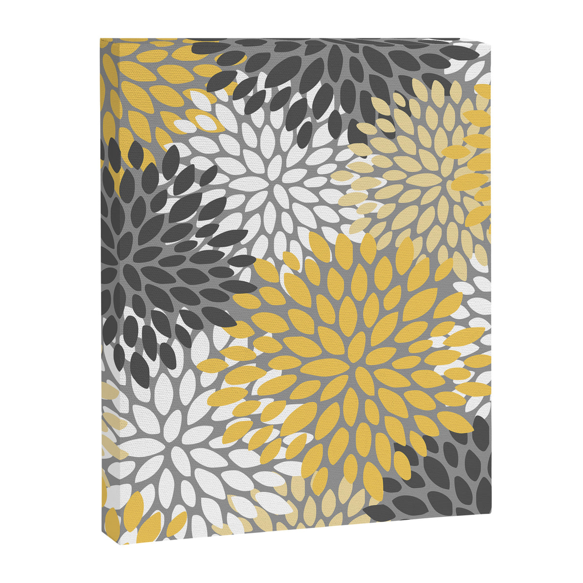 Modern Elegant Chic Floral Pattern, Soft Yellow, Gray, White Canvas Print Gallery Image 8