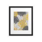 Modern Elegant Chic Floral Pattern, Soft Yellow, Gray, White Framed Art Print Gallery Image 4