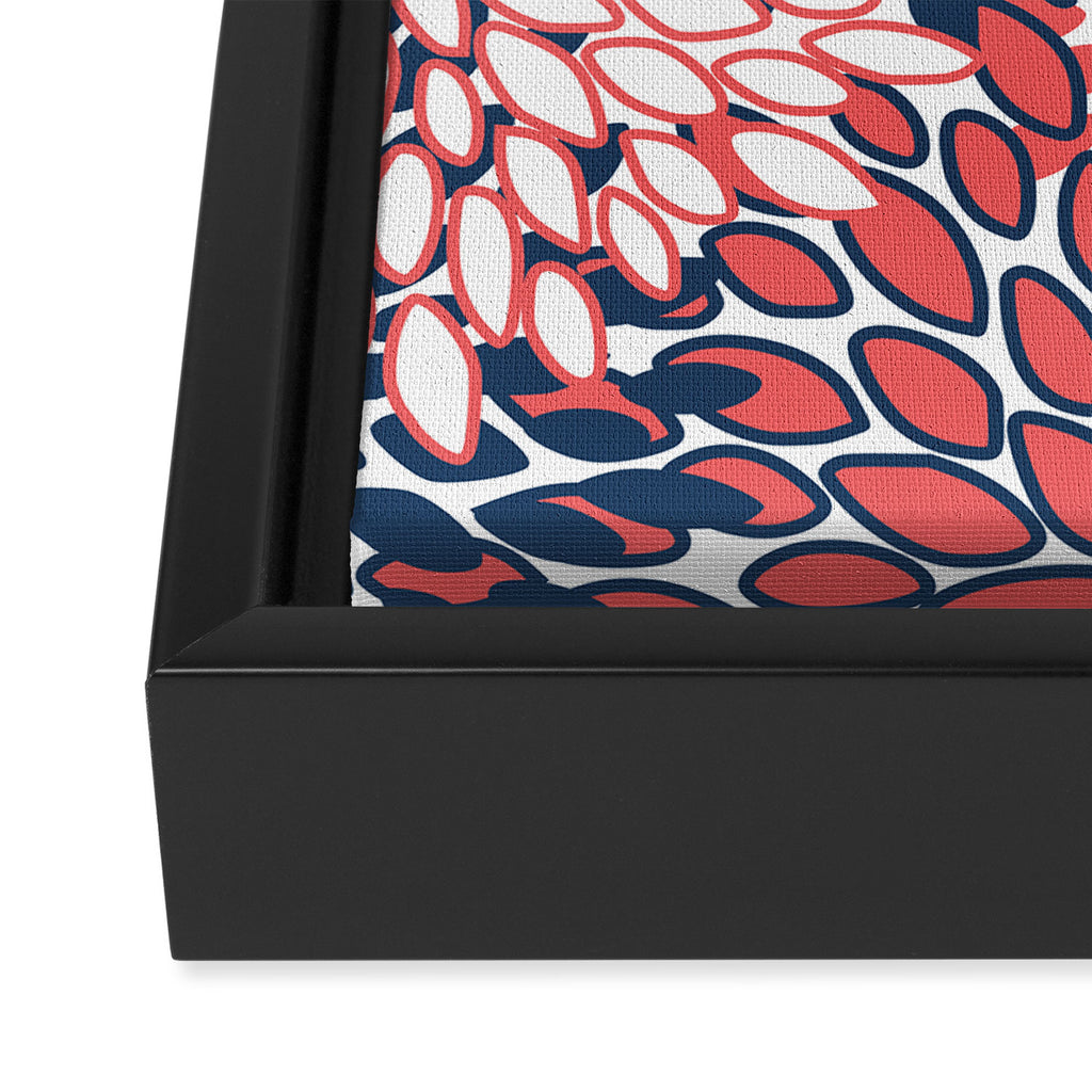 Modern Floral Prints, Coral and Navy Framed Canvas Print Gallery Image 3