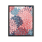 Modern Floral Prints, Coral and Navy Framed Canvas Print Gallery Image 8