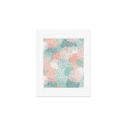 Modern Floral Prints, Coral Teal and Green Art Print Gallery Image 1