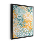 Modern, Floral Prints, Green and Yellow Framed Canvas Print Gallery Image 2